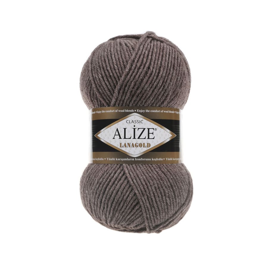 Пряжа LANAGOLD (Alize), цвет 240 коричневый меланж