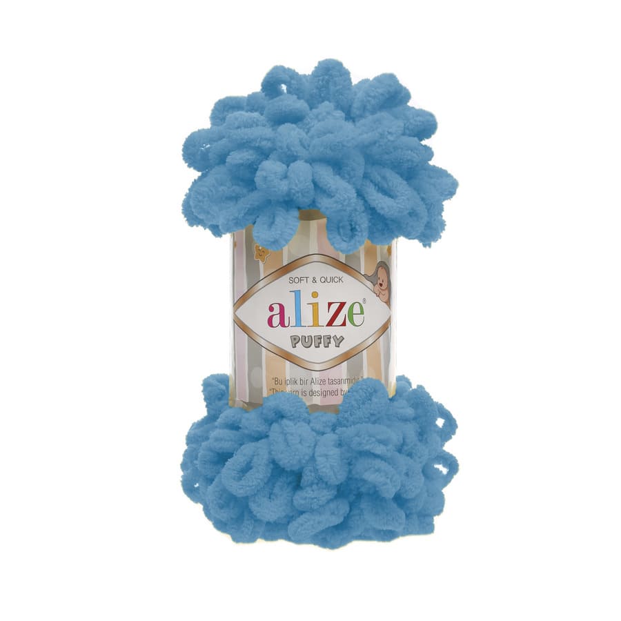 Пряжа PUFFY (Alize), цвет 16 голубой сочи
