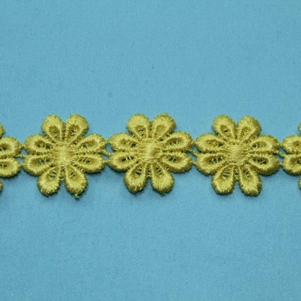 Тесьма -кружево  декоративная  "Ромашка" ширина 2,2 см, желтая